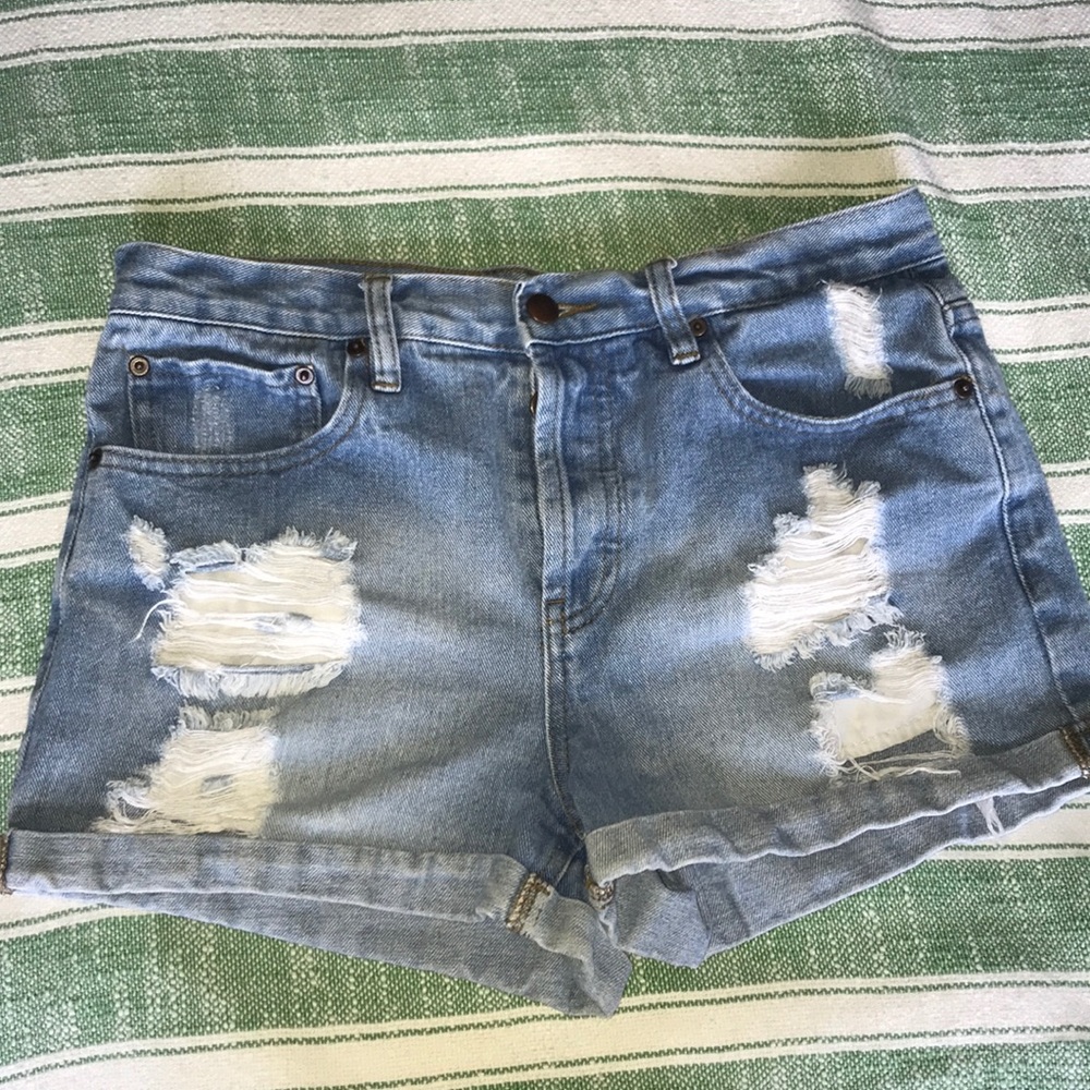 Denim High Rise Shorts